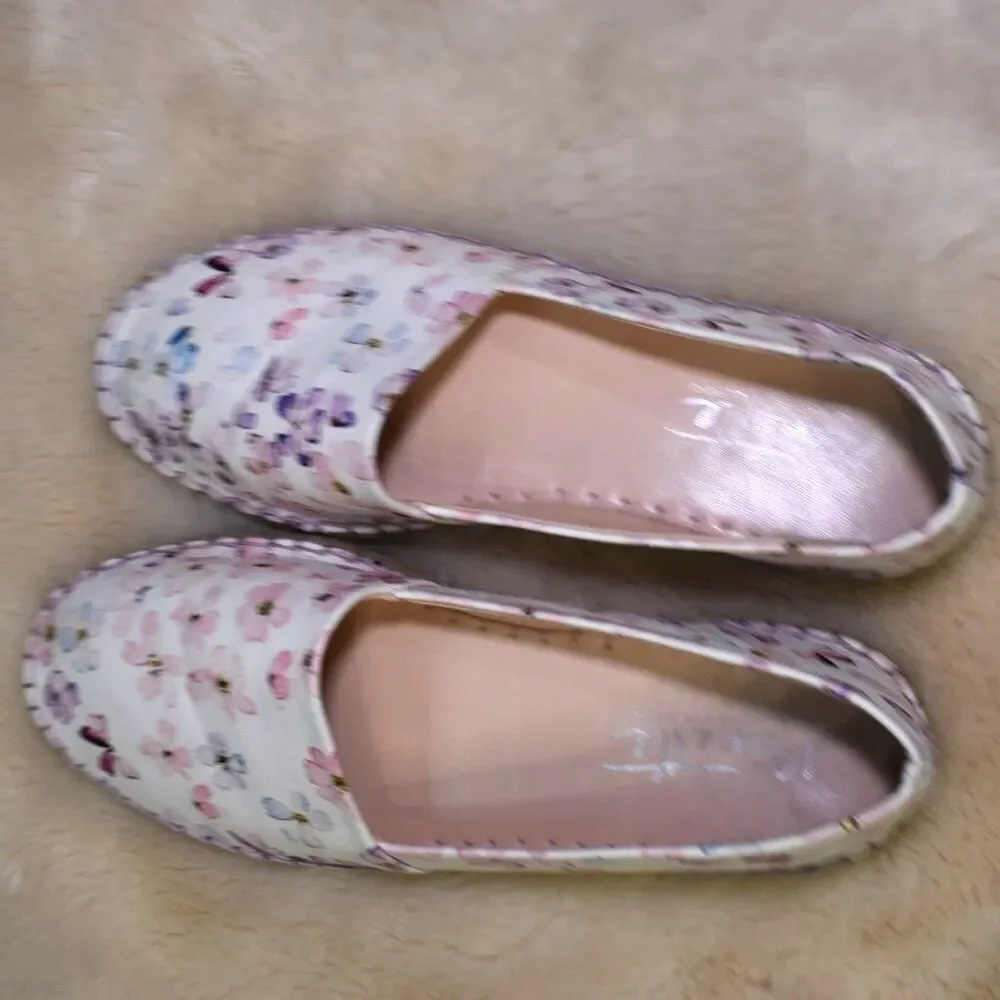 Nanette Lepore Floral Espadrille Slip On Flats Womens Size 7 Casual Chic